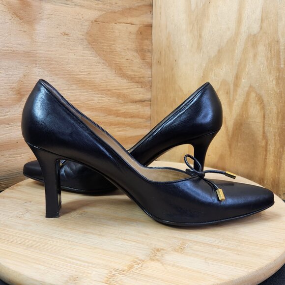 St. John Leather High Heel Pointed Toe Pumps Size 9 B - Picture 7 of 10